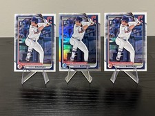 TRAVIS BAZZANA 1st - 2024 Bowman Chrome Refractor (2) Bowman Draft RC *READ*