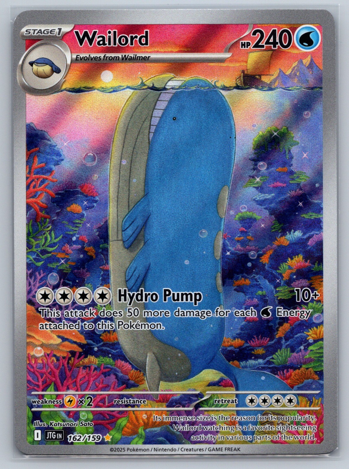 Wailord Holo Illustration Rare SV09: Journey Together 162/159 NM