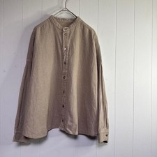Nest Robe Linen No Collar Oversized Blouse Size 70 Length 56 New Fashion