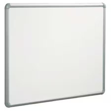 Mooreco 219Pg Dry Erase Board, Steel, 48 In, 72 In, Aluminum Frame, White, Gloss