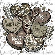 Sublimation Print Hunting Heart Valentine Ready To Press Paper Ink Heat Transfer