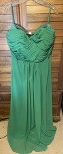 Women  s Plus Size Green Chiffon Sleeveless Ruched Formal Dress Size 22