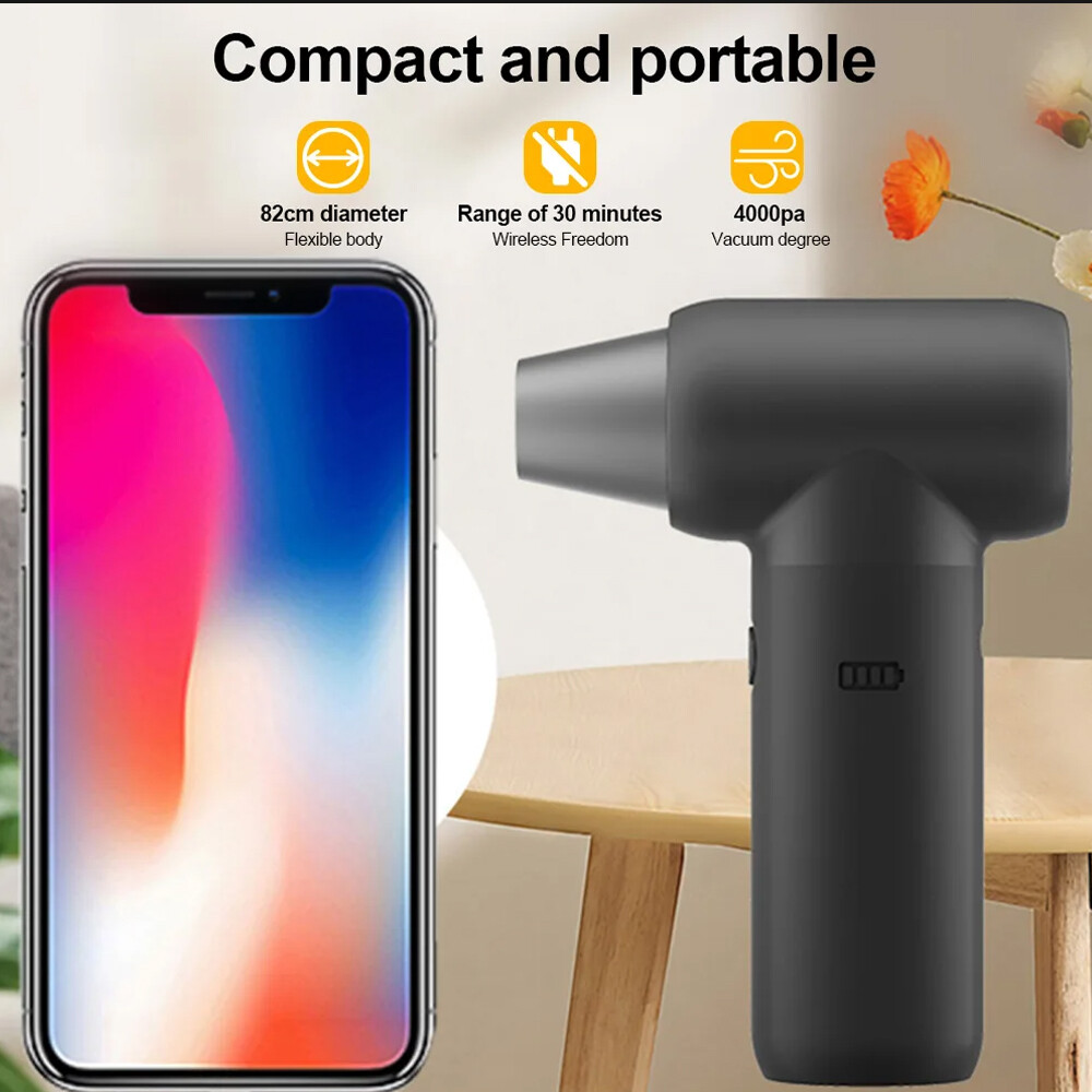 Buy Compressed Air Duster, Cordless Electric Air Blower With 4 Speed Mode, Enhanced 180000 RPM - View #2