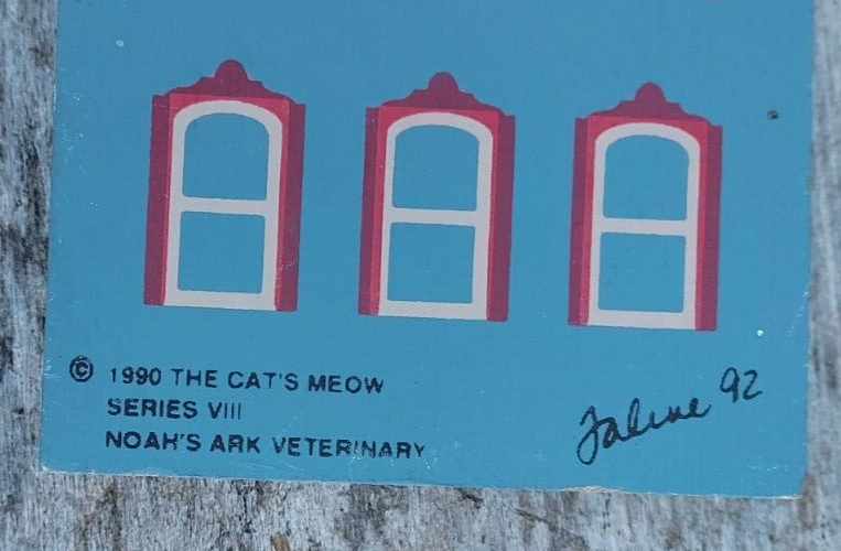 1992 Cat's Meow Building Noah's Ark Veterinary Medicine Cattery Series