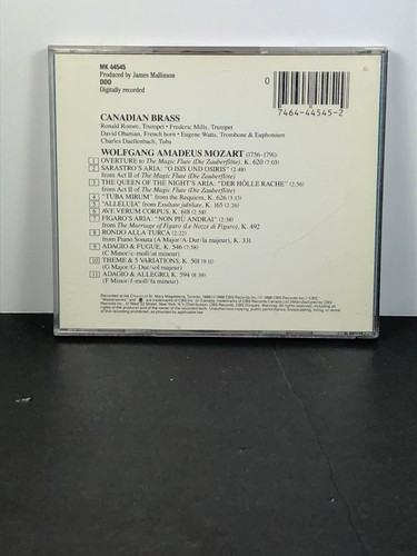Mozart Album by Canadian Brass (CD, Nov-1988, CBS, No Ifpi) - Picture 2 of 4