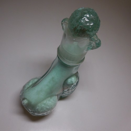 Sculpture Statue Figurine Bottle Flask Dog Poodle Glass Art Deco N6123 - Picture 9 of 12