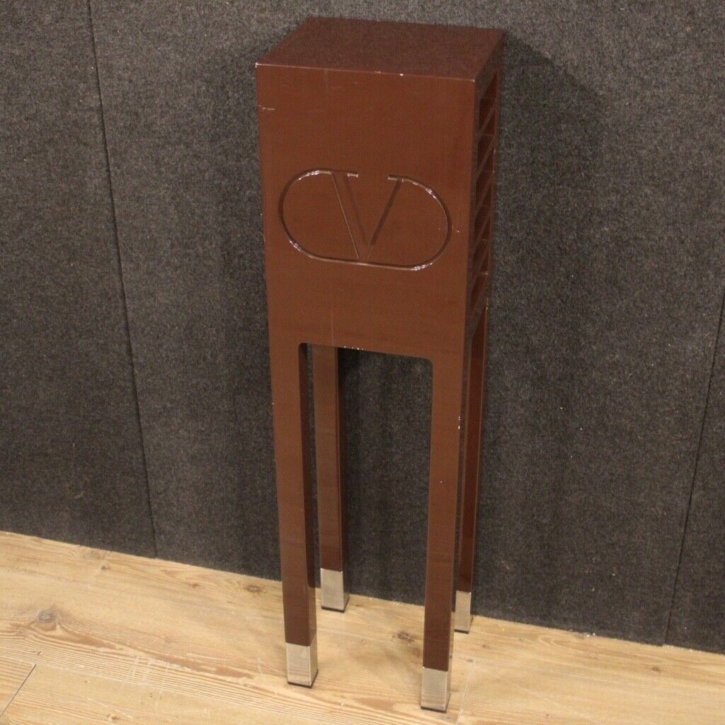 Tavolino mobile italiano colonna legno laccato Valentino stile vintage design - Foto 3 di 12