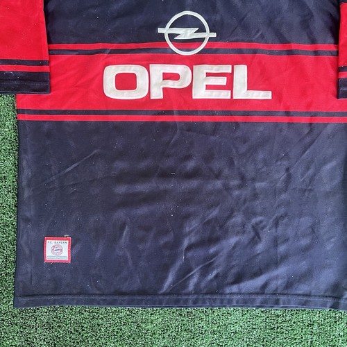 Vintage 1997-98 Men's Adidas FC Bayern Munchen Basler Home Soccer Blue Jersey XL - Picture 4 of 17