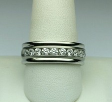 1.00 Ct H-VS1 Real Diamond Engagement Men's Band Solid 14K White Gold Size 12.5