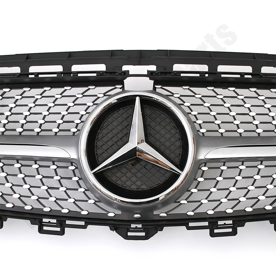 Silver Grille W/Star Front Bumper Grill For E-Class W213 2016-20 With 360 Camera - Imagem 4 de 4
