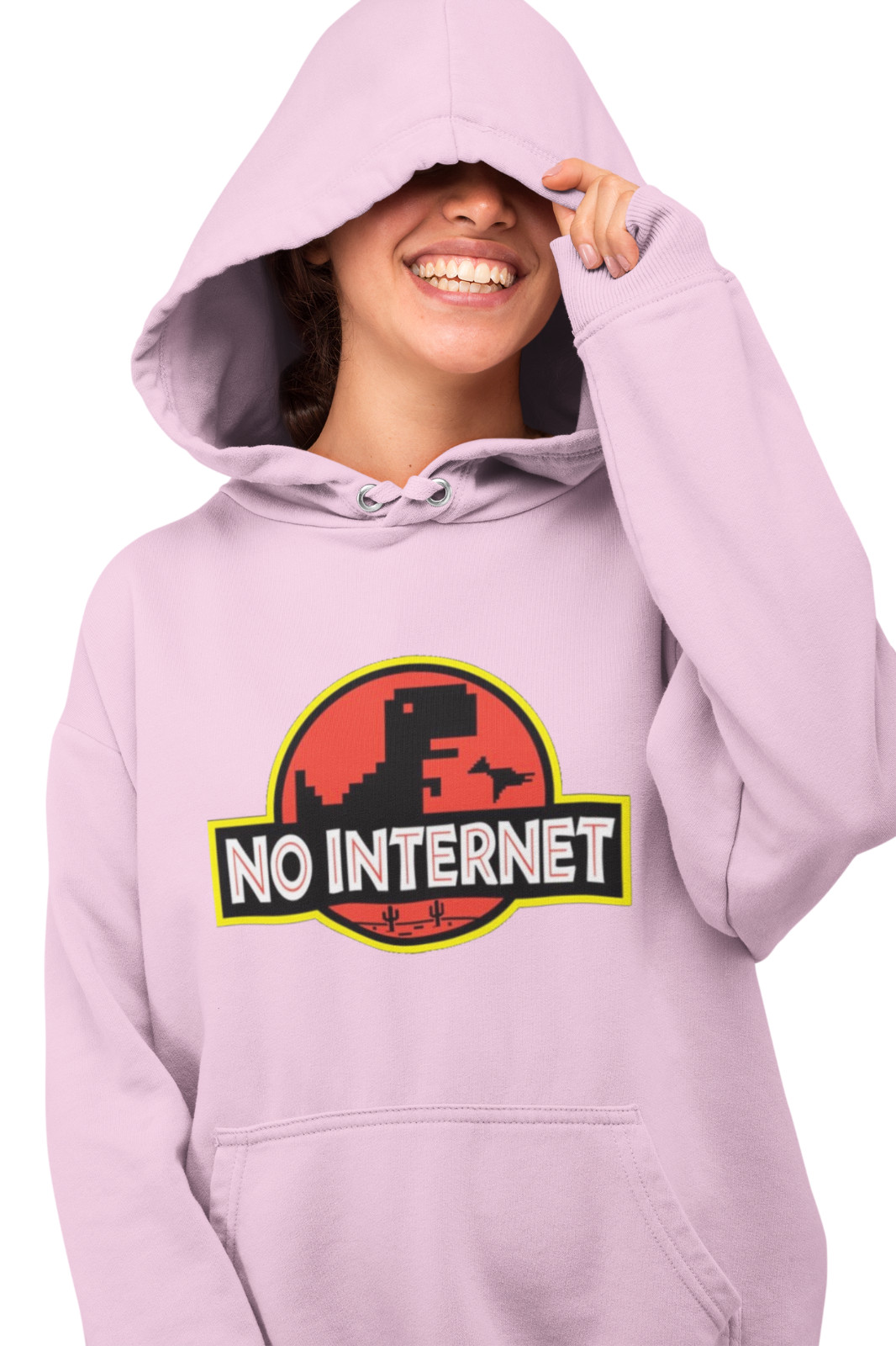 Sudadera con capucha de mujer divertida parodia de Jurassic Park "No Internet"