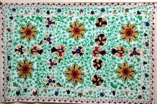 Cotton Suzani blanket uzbek throw suzani bedspread and wall hanging embroidery