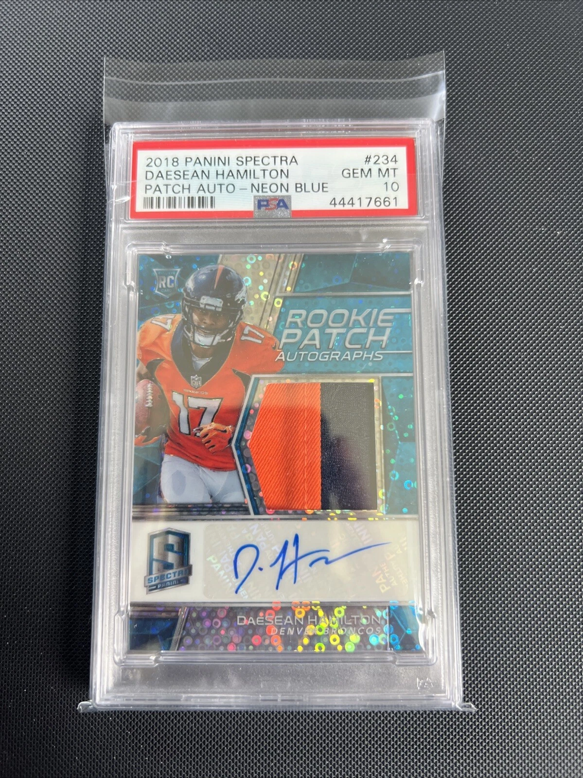 DaeSean Hamilton Panini Spectra #234 Patch Autograph-Neon Blue