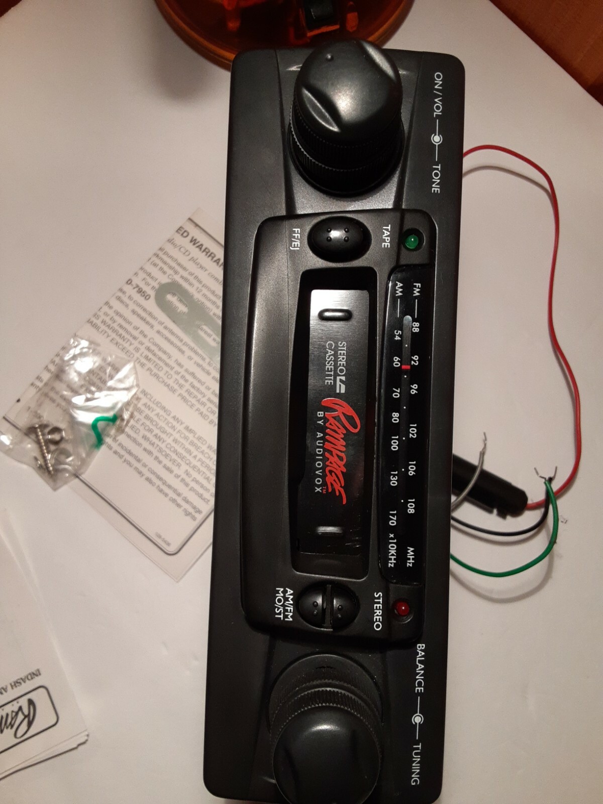 Car Cassette  deck Audiovox 1998 Car Cassette Player used read description