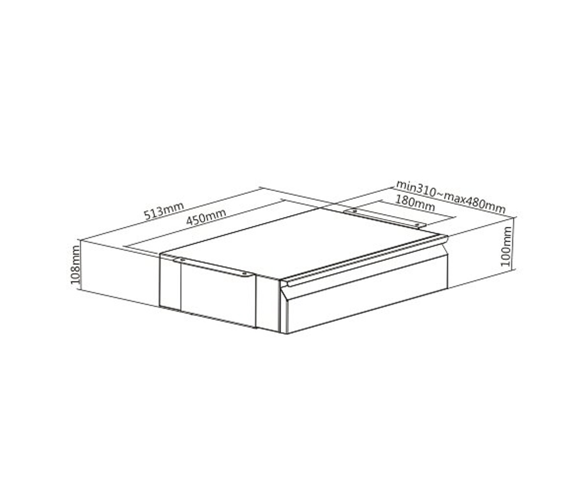 Schublade Regalfach Unterbau Schublade schwarz Tischfach unterschubalde
