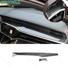 For Audi A6 A7 S6 S7 RS6 19-23 Carbon Fiber Middle Console Dashboard Panel Strip