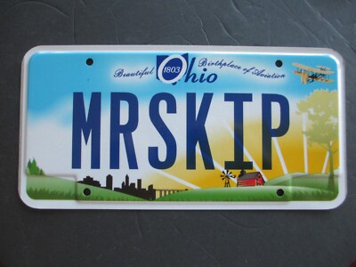 Ohio Mr Skip Mrs Kip Sample Vanity License Plate # MRSKIP          B44