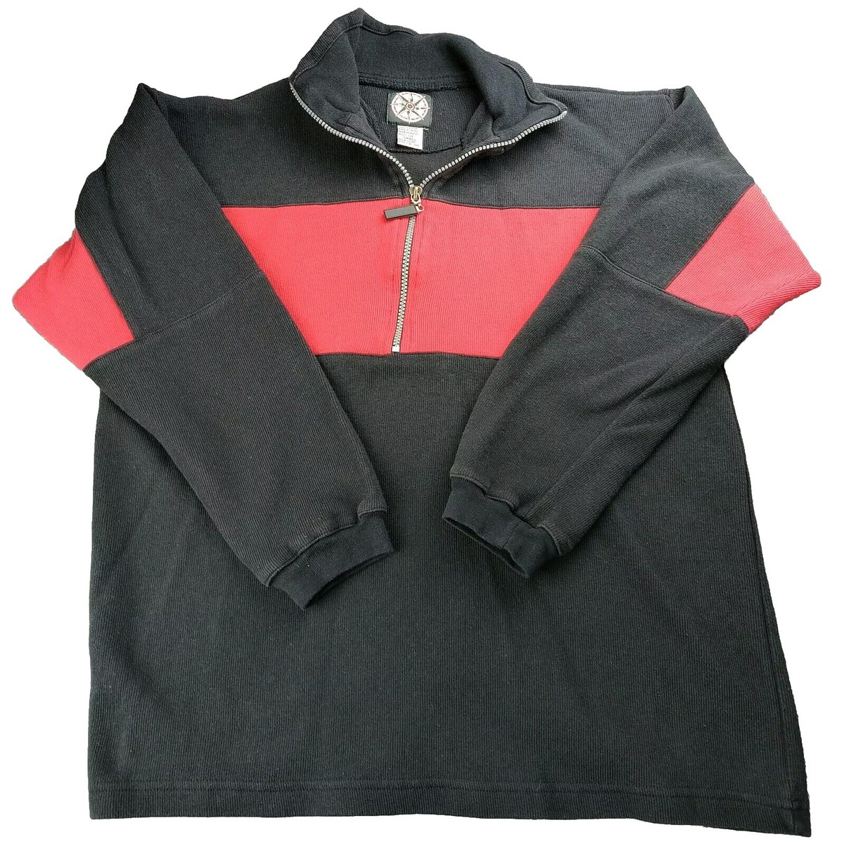 Vintage Marlboro 1/4 Zip Black Red Pullover Sweater Size Vintage Marlboro 1/4 Zip Black Red Pullover Sweater Size