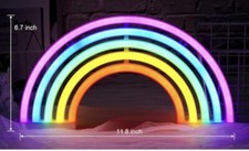 Rainbow Neon Light Battery Neon 11 Sign Wall Decor Light Battery USB Neon Lamp
