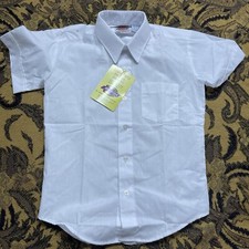 Vtg 80s Dickies White Dress Uniform Shirt Kids Size 8 NWT