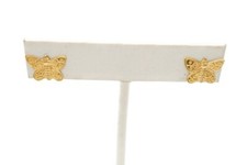 14k Yellow Gold Butterfly Earrings