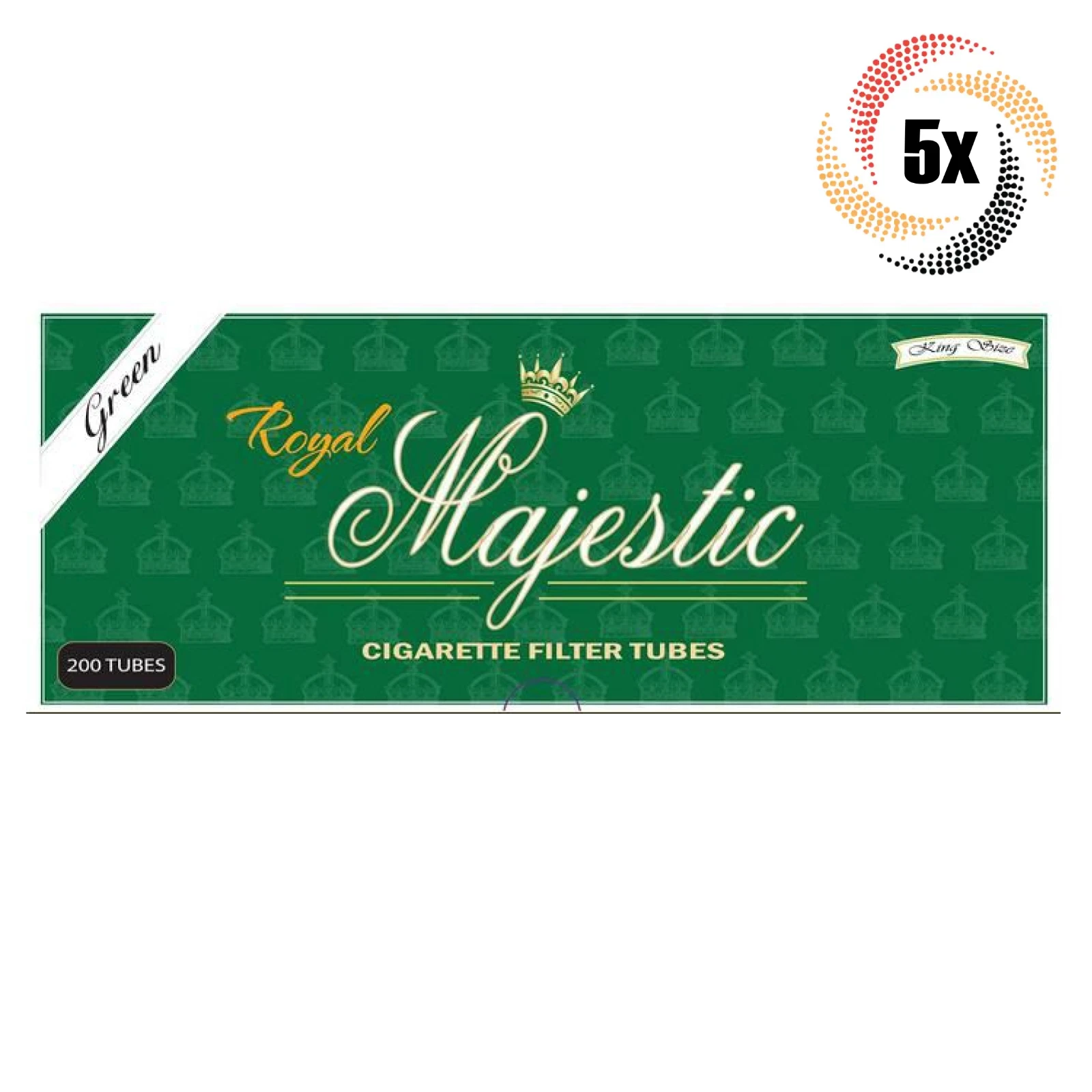 5x Boxes Royal Majestic Menthol King Size | 1,000 Tubes | Cigarette Tobacco  RYO