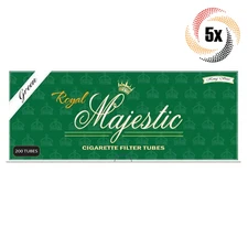 5x Boxes Royal Majestic Menthol King Size | 1,000 Tubes | Cigarette Tobacco RYO