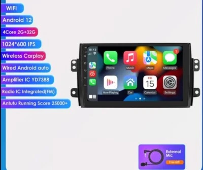 Radio 2 Din 9" Pour Fiat Sedici Suzuki Sx4 Android Bluetooth Usb Navigateur Gps - Photo 1/4