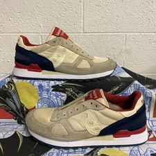 Saucony Shadow Original Low S2108-581 Cream Navy Red Size 10.5 XT 600