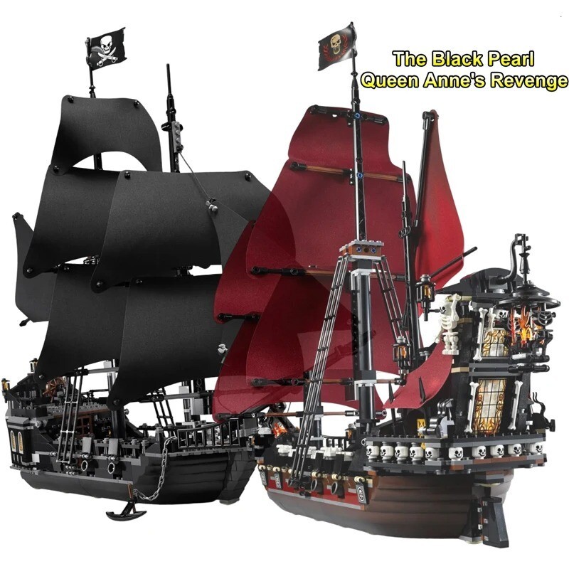 Pirates Of The Caribbeans Queen Anne Revenge Warship The Black Pearl Ship  Blocks