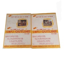 Vintage Nobema Products Simpli Outline Painting Canvas Set Of Two Unused