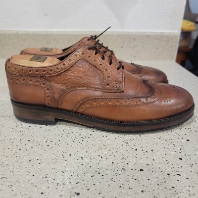 Zara Man Wingtip Brown Leather Dress Shoes Lace Up Size US EU 40