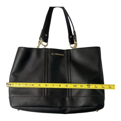 Liz Claiborne schwarz Kunstleder Schulter Handtasche Geldbeutel Doppelgriff - Bild 2 von 16