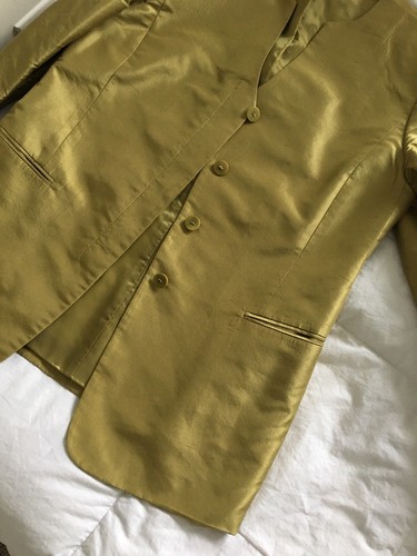 LAFAYETTE 148 NEW YORK RAW SILK 3 PIECE BLAZER TOP PANTS SET SUIT SIZE 10/12 - Picture 12 of 14