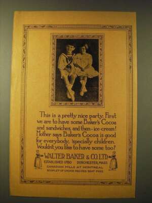 1924 Baker's Cocoa Ad - This is a pretty nice party