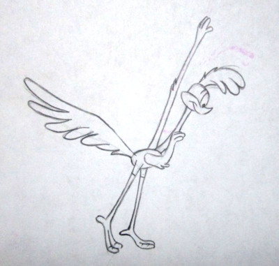 1973 ROAD RUNNER Warner Brothers ORIGINAL PRODUCTION cel DRAWING Plymouth car
