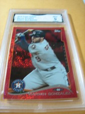 MARWIN GONZALEZ ASTROS 2014 TOPPS UPDATE RED SPARKLE # US317 GRADED 9 L@@@K