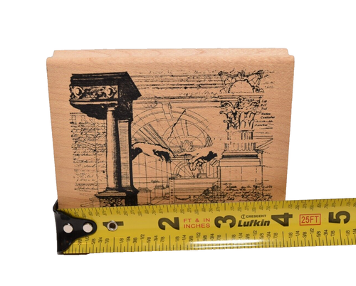 Inkadinkado Illuminata 90698-X Fine Art Columns Rubber Stamp Mounted Wood Block - Picture 5 of 6