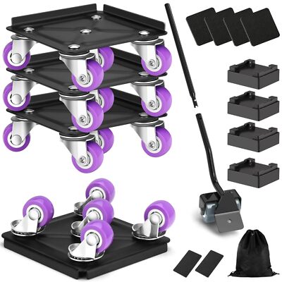 Heavy Duty Furniture Movers with Wheels Carbon Steel Furniture Dolly Heavy Fu...