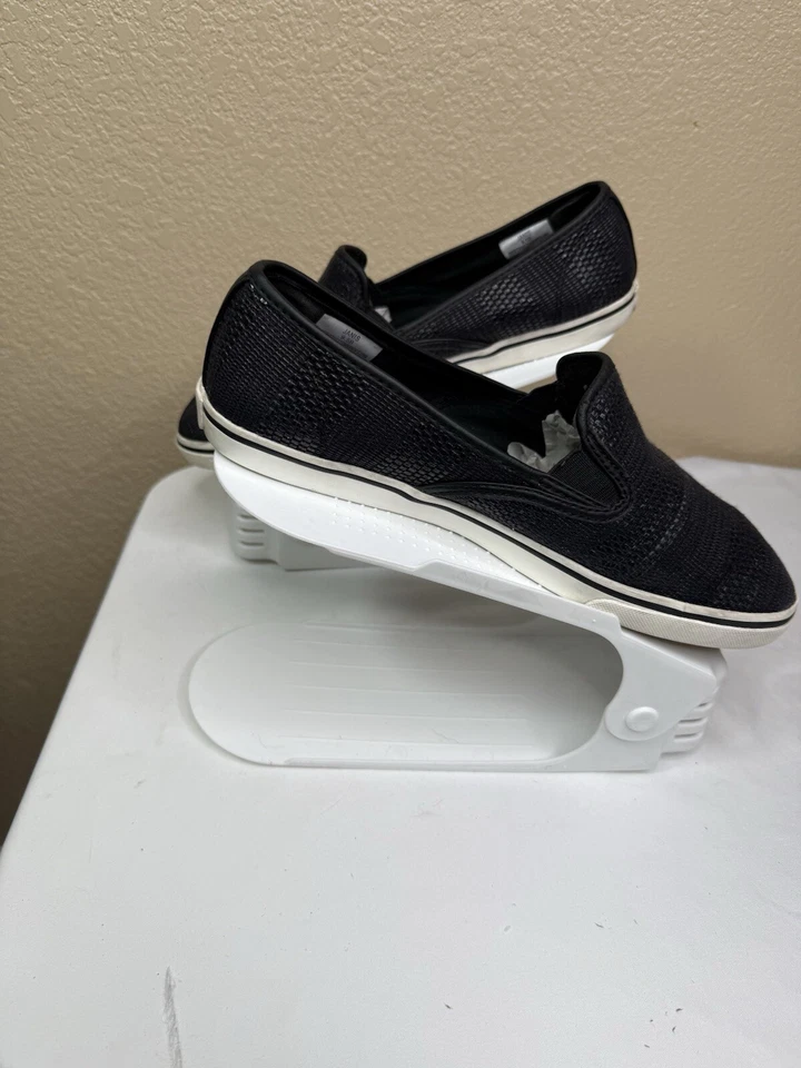 RALPH LAUREN Zapatillas sin cordones Janis Azul Marino MUJER 9.5B Imitación Paja TEJIDO ESTILO DIVERTIDO Foto 2 de 4