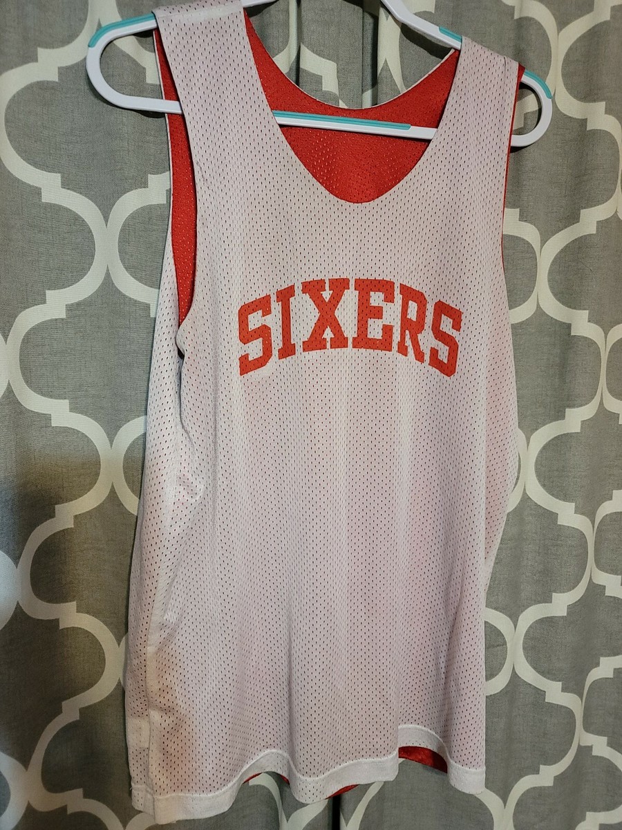 SIXERS リバーシブル Sサイズ Vintage 76ers Reversable basketball jersey, red/WHITE. #8
