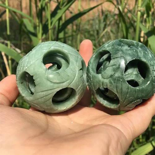 2" Natural Verde Jade Exquisita Esfera Tallada Cuarzo Cristal Reiki Bola Regalo 1 pieza - Imagen 6 de 7