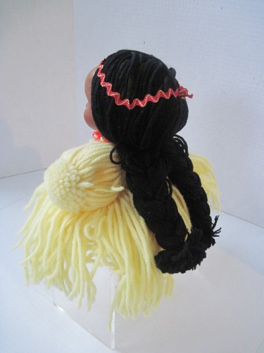 Vintage 1930's Duster Doll Handmade from Yellow Yarn New - Picture 3 of 11