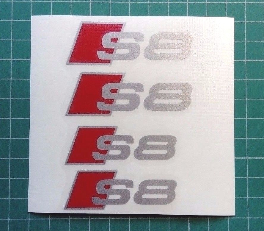 Set of 4 x series S8 Audi S Line Brake Caliper Decal Stickers fits S8