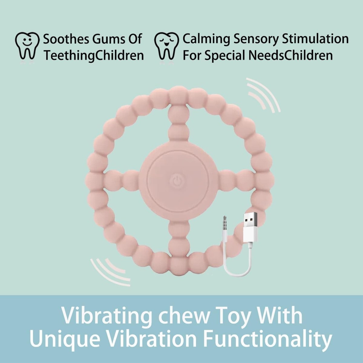 Vibrating Sensory Chew Toy Dual Use for Autistic Children Baby Teeth Toy