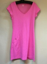 Horny Toad Medium V-Neck Pink Tencel Cap Sleeve T-Shirt Dress Stretch Casual