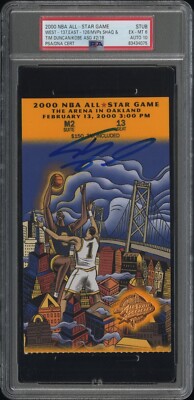 2000 NBA ALL-STAR GAME/KOBE BRYANT #2 TICKET MVPS-SHAQ/DUNCAN PSA