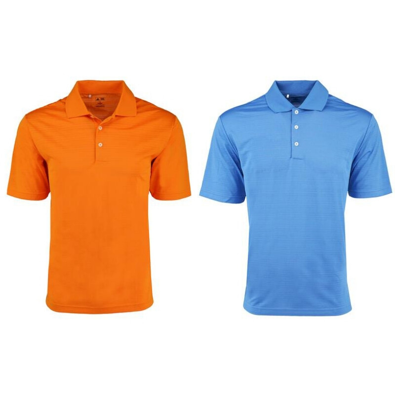adidas men's climalite textured short sleeve polo