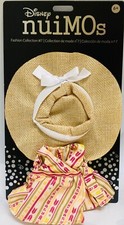 NWT Disney Parks nuiMOs Outfit Fashion Collection 7 Sun Hat, Printed Wrap Dress