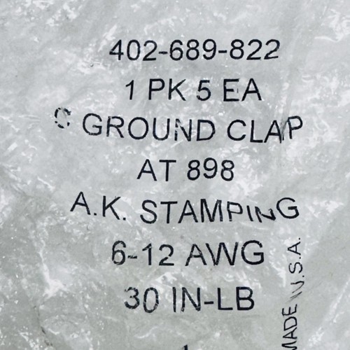 (LOT OF 5) 402-689-822 C-GROUND CLAMP AT898 - Picture 4 of 4